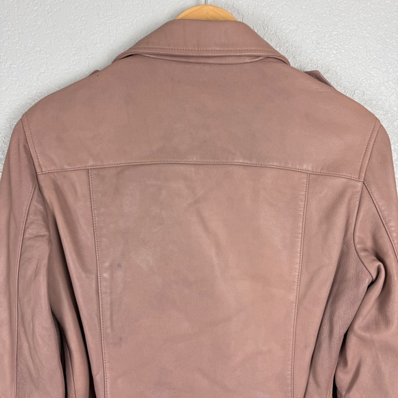 All Saints Balfern 100% Lamb Leather Jacket, Blush Pink US 8 - Biker, Moto - Picture 10 of 14